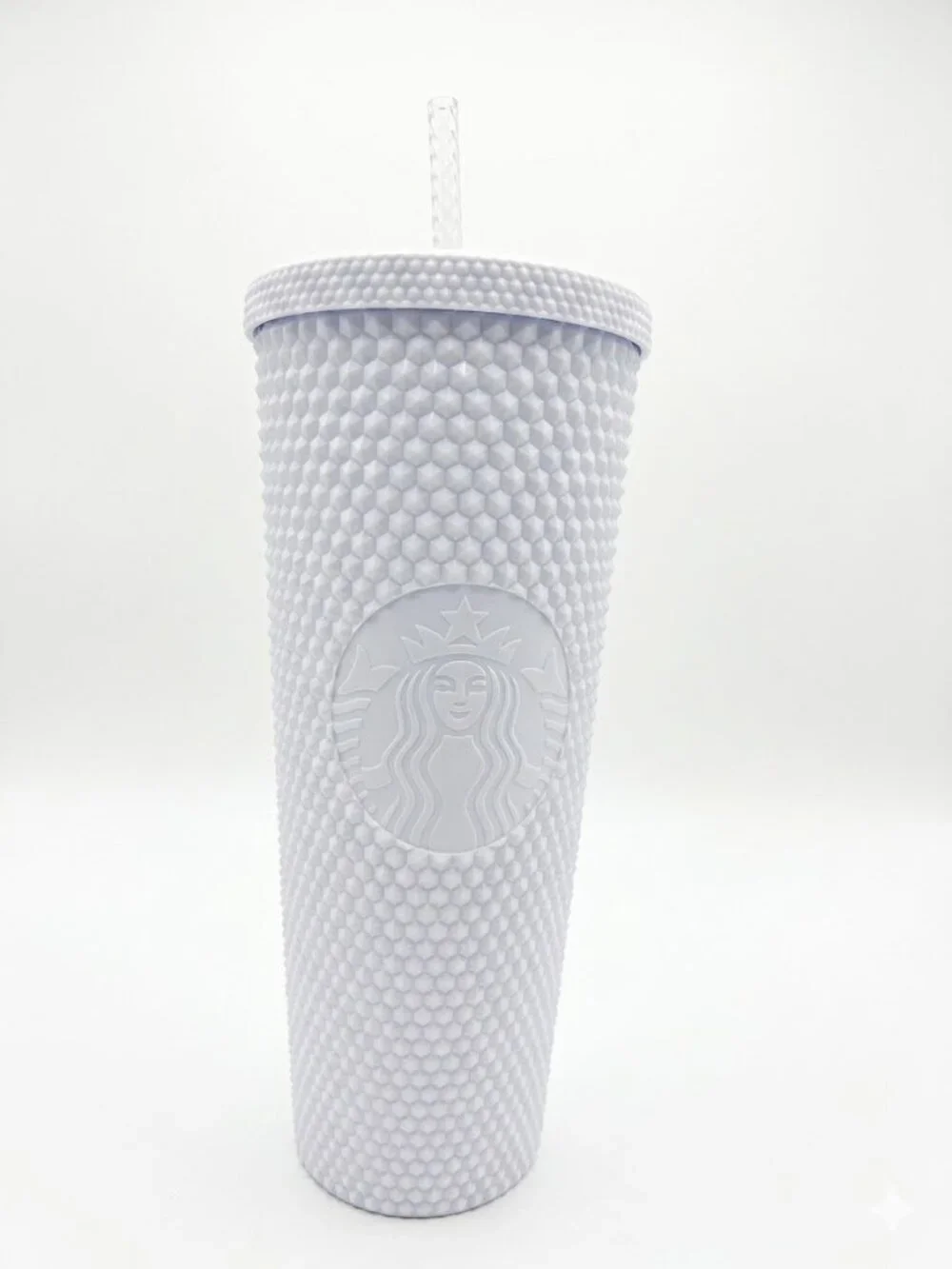 NWT Starbucks White Studded Reusable Tumbler with Straw 24 oz